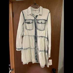 Free people white washed jean dress